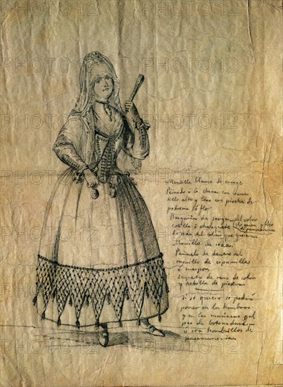 MADRAZO FEDERICO 1815/94
FIGURIN PARA LA ZARZUELA PAN Y TOROS
MADRID, MUSEO MUNICIPAL
MADRID