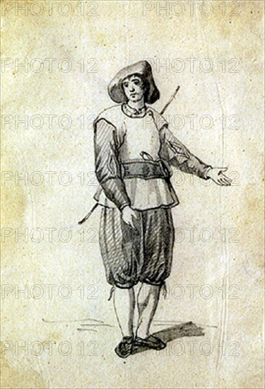 MADRAZA F
FIGURIN PARA LA ZARZUELA PAN Y TOROS-HOMBRE
MADRID, MUSEO MUNICIPAL
MADRID