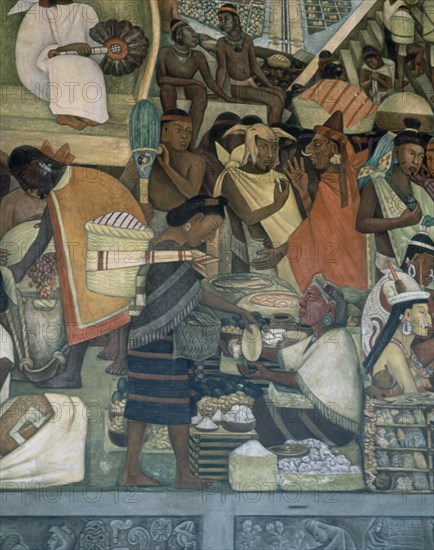 Rivera, Marché de Tlatelolco – Troc de produits