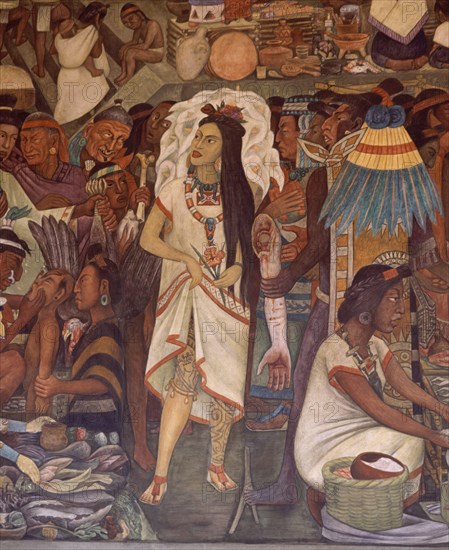 RIVERA DIEGO 1886/1957
TABLERO - MERCADO DE TLATELOLCO - DETALLE DE MUJER TATUADA
MEXICO DF, PALACIO NACIONAL
MEXICO