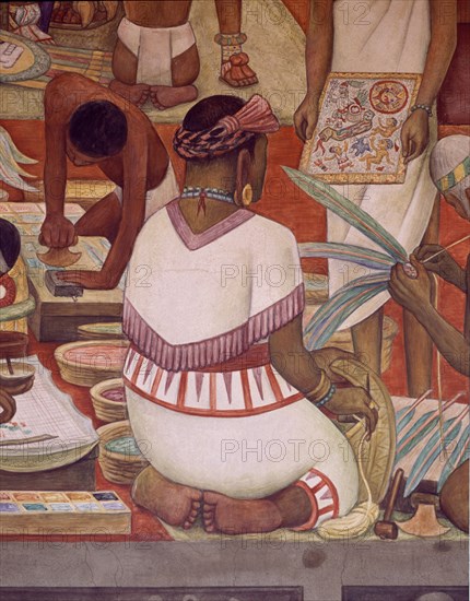 Rivera, Marché de Tlatelolco – Indienne cousant