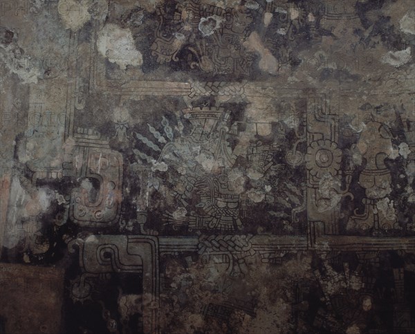 Temple aux fresques (temple funéraire)
Frise comportant le Dieu Descendant