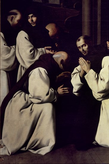 Zurbaran, Sacristy - Farewell of Father John of Carrion (detail of the brothers)