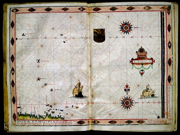 VAZ DOURADO FERNAO 1520/80
MAPA Nº11-ATLAS PORTULANO 1568 -NUEVA ETIOPIA,DESCUBIERTA POR MAGALLANES
MADRID, COLECCION DUQUES DE ALBA
MADRID