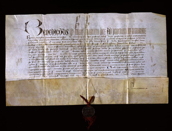 BULA DEL PAPA BENEDICTO XIII(LUNA) A LA UNIVERSIDAD-S XV
SALAMANCA, UNIVERSIDAD BIBLIOTECA
SALAMANCA