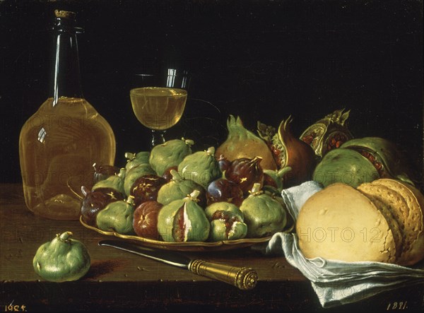 Melendez L., Nature morte: Assiette de figues et de grenades