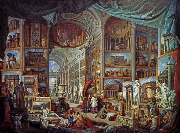 PANINI GIOVANNI PAOL 1691/1765
INTERIOR DE GALERIA CON PINTURAS DE LA ANTIGUA ROMA
PARIS, MUSEO LOUVRE-INTERIOR
FRANCIA