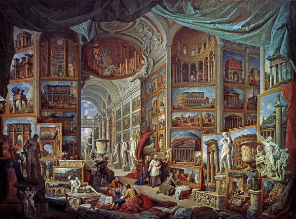 PANINI GIOVANNI PAOL 1691/1765
INTERIOR DE GALERIA CON PINTURAS DE LA ANTIGUA ROMA
PARIS, MUSEO LOUVRE-INTERIOR
FRANCIA