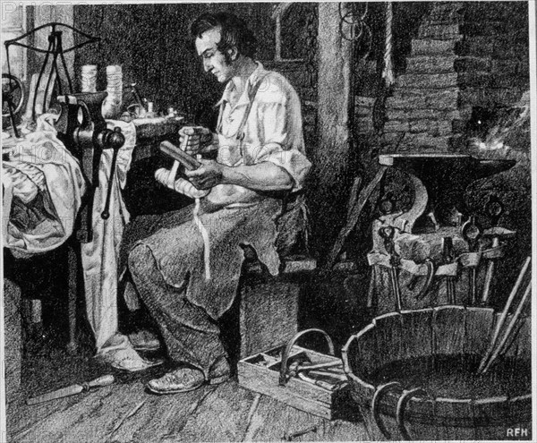 GRABADO-THOMAS DAVENPORT CONSTRUYE EL PRIMER MOTOR ELECTRICO
This image is not downloadable. Contact us for the high res.