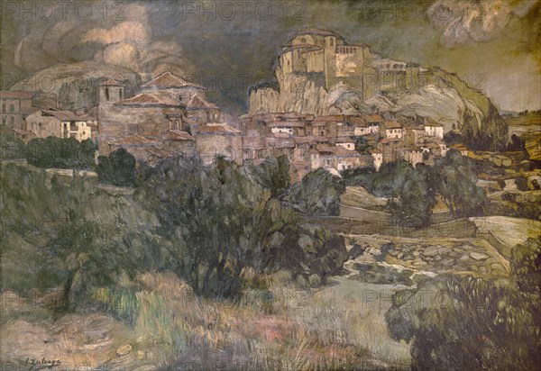 Ignacio Zuloaga (1870-1945)     ALQUEZAR - OLEO/LIENZO - 139X199 CM.