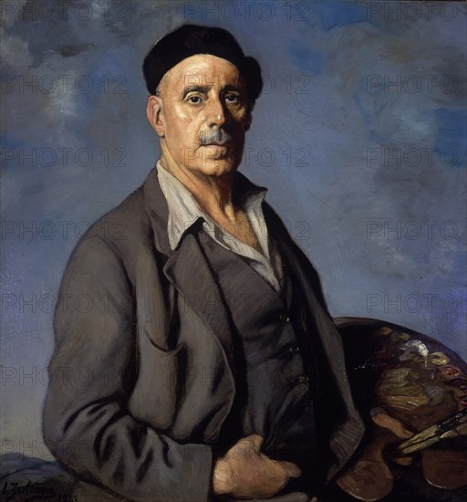 Ignacio Zuloaga (1870-1945)     AUTORRETRATO CON FONDO AZUL - 1942 - OLEO/LIENZO - 90X85 cm.