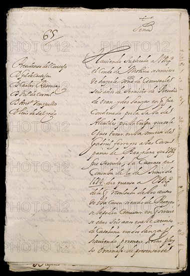 CONSULTA AL REY:PERDON AL CONDE DE MOLINA DEL PRESIDIO DE ORAN
MADRID, ARCHIVO HISTORICO NACIONAL
MADRID