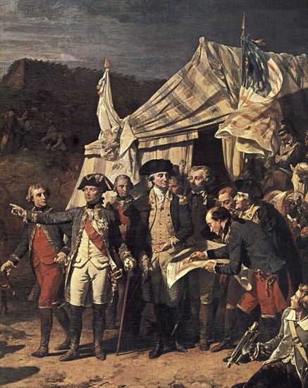 WASHINGTON Y ROCHAMBEAU PREPARAN BATALLA FINAL EN YORKTOWN
This image is not downloadable. Contact us for the high res.