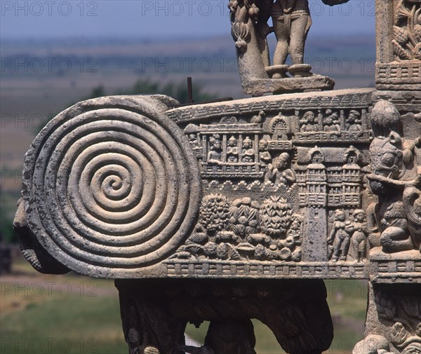 STUPA Nº1-"CIUDAD" Y DISCO SOLAR-DET TORANA NORTE(PUERTA)
SANCHI, STUPA 1
INDIA