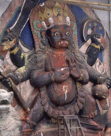 RELIEVE DEL DIOS KAL BHAIRAV AL QUE HAY QUE TEMER-POLICROMAD
KATMANDU, TEMPLOS
NEPAL
This image is not downloadable. Contact us for the high res.