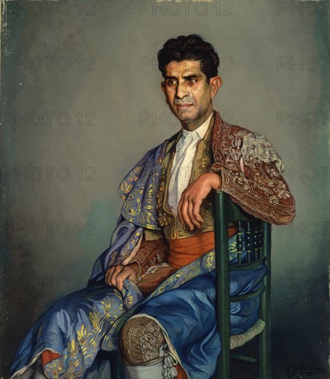 ZULOAGA IGNACIO 1870-1945
(TORERO CON TRAJE DE LUCES SENTADO EN UNA SILLA)
PEDRAZA, COLECCION SUAREZ ZULOAGA
SEGOVIA