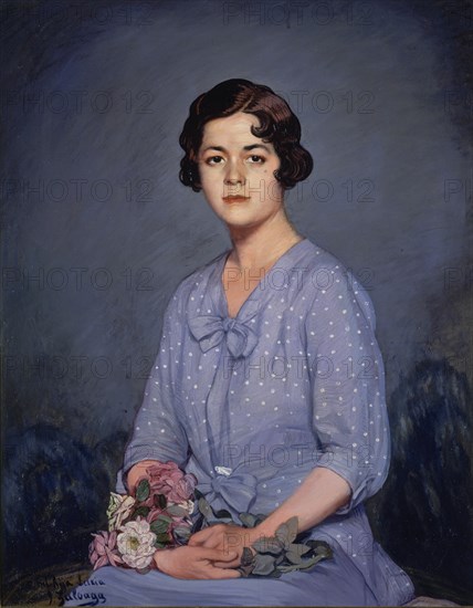 ZULOAGA IGNACIO 1870-1945
(RETRATO DE JOVEN SENTADA CON FLORES EN LA MANO)
PEDRAZA, COLECCION SUAREZ ZULOAGA
SEGOVIA