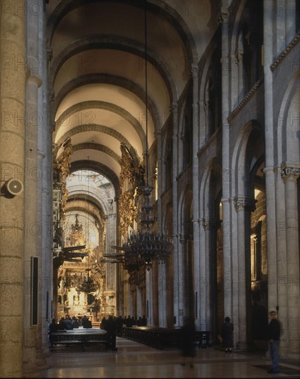 INTERIOR-NAVE CENTRAL HACIA EL ALTAR MAYOR
SANTIAGO DE COMPOSTELA, CATEDRAL
CORUÑA

This image is not downloadable. Contact us for the high res.