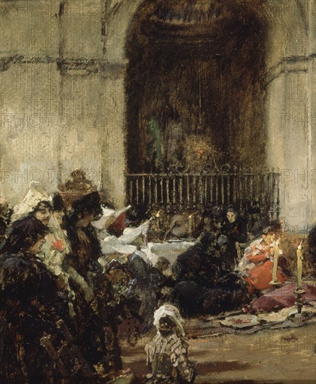 PRADILLA ORTIZ FRANCISCO 1848/1928
DETALLE-"EN EL TEMPLO"-1918-OLEO CARTON,17x27 CM
HABANA LA, MUSEO BELLAS ARTES
CUBA
