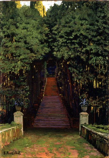 RUSIÑOL SANTIAGO 1861/1931
ESCALINATA EN EL JARDIN-OLEO LIENZO,100x65,5 CM- MODERNISMO CATALAN
HABANA LA, MUSEO BELLAS ARTES
CUBA