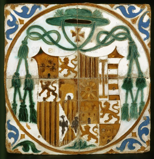 AZULEJO DE ARISTA-VIDRIADO EN MELADO-1540-ESCUDO DE FERNANDO DE ARAGON
MADRID, INSTITUTO VALENCIA DE DON JUAN
MADRID
This image is not downloadable. Contact us for the high res.