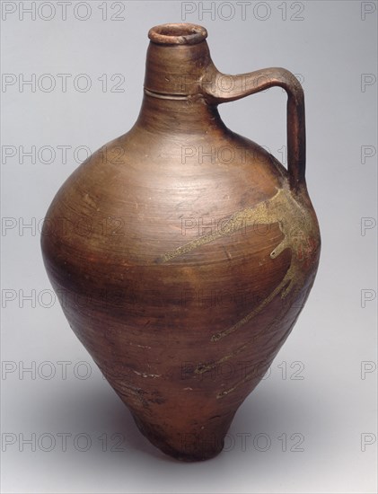 CANTARO DE CUELLO ALTO Y GRAN ASA CON VIDRIADO A MODO DE MANCHA EN LA UNION
UGIJAR, COLECCION PARTICULAR
GRANADA