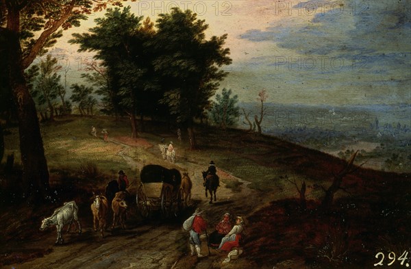 Jan Bruegel, dit de Velours1568/1625
CAMINO EN LA MONTAÑA-C.0,16X0,27-NºPRADO 1436
Madrid, musée du Prado-PINTURA
Madrid