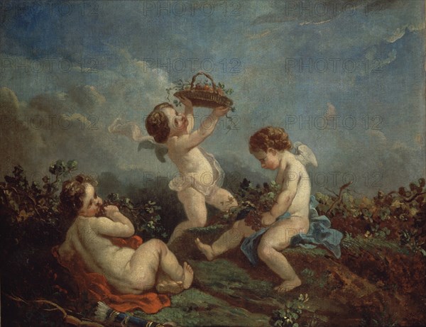 Boucher, Cherubs harvesting