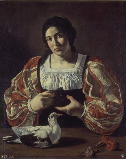 Cecco de Caravaggio, Femme avec une colombe