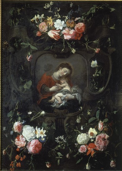 Schoeff, Garland with Mary and Jesus