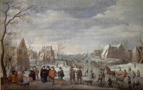 Droochsloot, Winter landscape with ice-skaters