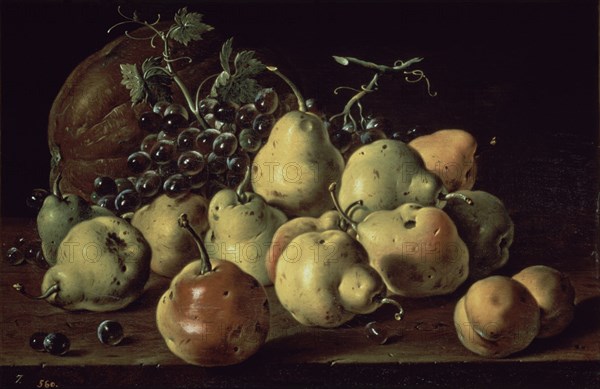 Melendez L., Nature morte: Coings, pêches, raisins et melon