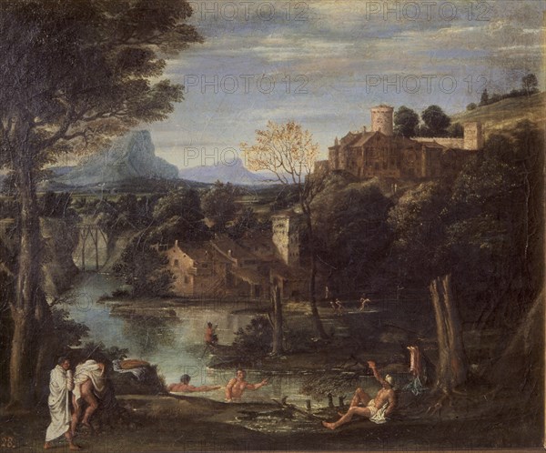 Carracci, Paysage avec Baigneurs