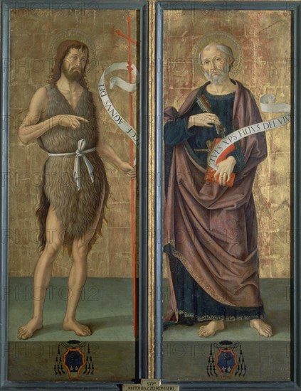 Antoniazzo, Triptyque: Portes - Saint Jean le Baptiste et Saint Pierre