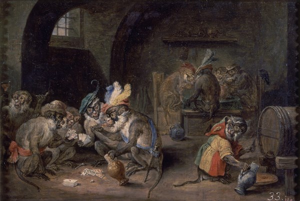 Teniers (le jeune), Singes dans un débit de vin