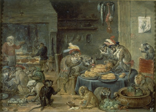 Teniers (le jeune), Banquet de singes