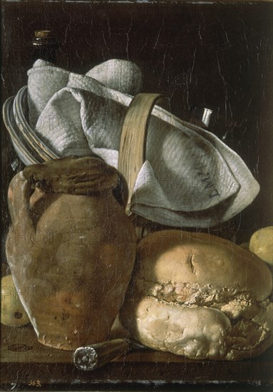 Melendez L., Nature morte: Cruchon et pain