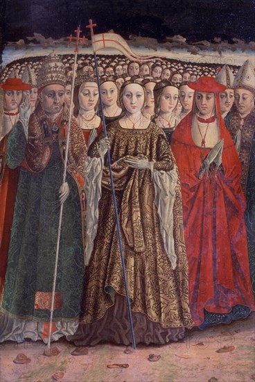 MAESTRO DE LAS ONCE MIL VIRGENES
STA URSULA CON LAS ONCE MIL VIRGENES-T. 112x79 - NºPRADO 1293-S XV-CASTELLANO
MADRID, MUSEO DEL PRADO-PINTURA
MADRID