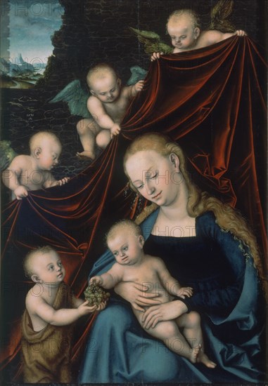 Cranach, Vierge à l'enfant et saint Jean enfant