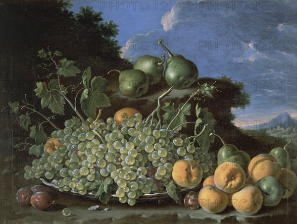 Melendez L., Nature morte: Pêches, poires et raisins