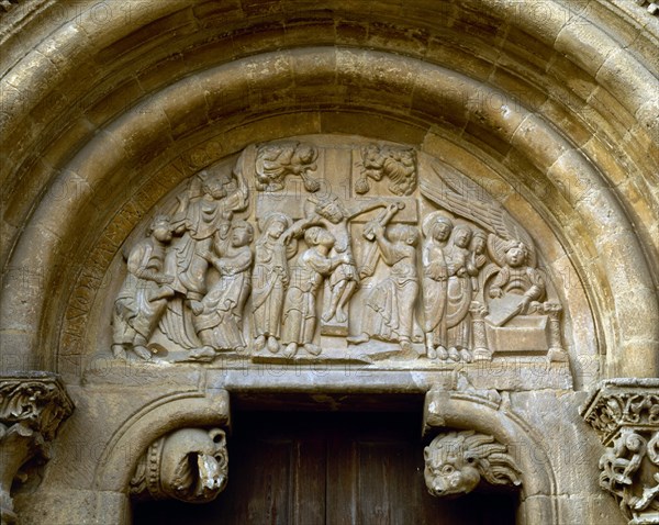 MAESTRO ESTEBAN
EXTERIOR-PUERTA DEL PERDON:DESCENDIMIENTO,MARIAS ANTE SEPULCRO Y ASCENSION-ROMANICO ESPAÑOL
LEON, COLEGIATA DE SAN ISIDORO
LEON