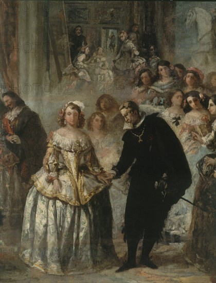 Lucas Velázquez, Philip IV, his Court and the Maids of Honour