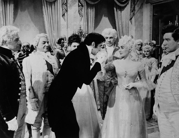 ESCENA DE "BEAU BRUMMELL"POR LIZ TAYLOR,STEWART GRANGER Y PETER USTINOV(M.G.M)