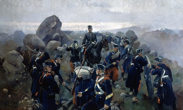 CUSACHS JOSE
TOMA DEL FUERTE DE COLLADO DE ALPUENTE EN 1875-PINTADO EN 1900(E.PELLICER CAP)
VALENCIA, MUSEO REGIONAL MILITAR
VALENCIA