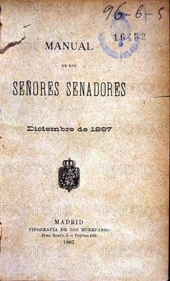 MANUAL DE SENADORES(TEXTOS LEGALES ESENCIALES PARA CONSULTAR POR SENADORES)
MADRID, SENADO-BIBLIOTECA
MADRID
This image is not downloadable. Contact us for the high res.
