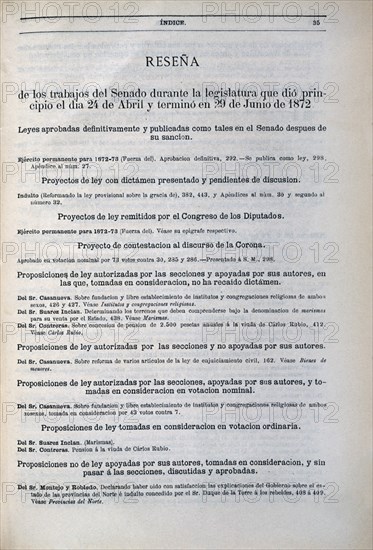 RESEÑA:TRABAJOS DEL SENADO EN LEGISLATURA DEL 24/4 AL 19/6 DE 1872
MADRID, SENADO-BIBLIOTECA
MADRID
This image is not downloadable. Contact us for the high res.