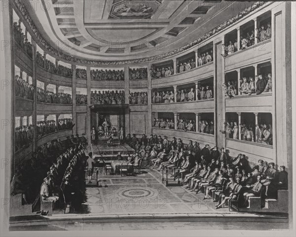 UNA SESION DE LAS CORTES DURANTE EL REINADO DE FERNANDO VII-S XIX
Madrid, musée Lazaro Galdiano