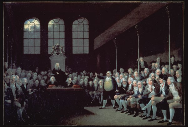 Hickel, William Pitt s'adressant à la Chambre des Communes à propos de la déclaration de guerre de la France (1793)