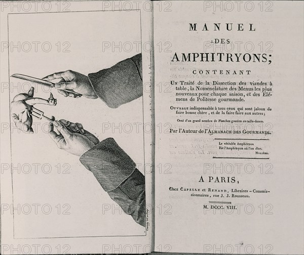 MANUAL DE LOS ANFITRIONES:DISECCION CARNE,MENUS Y NORMAS 1808 PARIS

This image is not downloadable. Contact us for the high res.