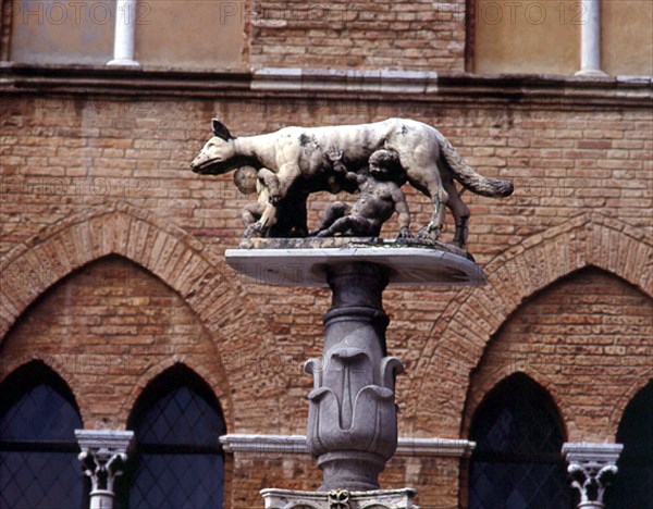 ESCULTURA DE LOBA CAPITOLINA CON ROMULO Y REMO
SIENA, EXTERIOR
ITALIA
This image is not downloadable. Contact us for the high res.